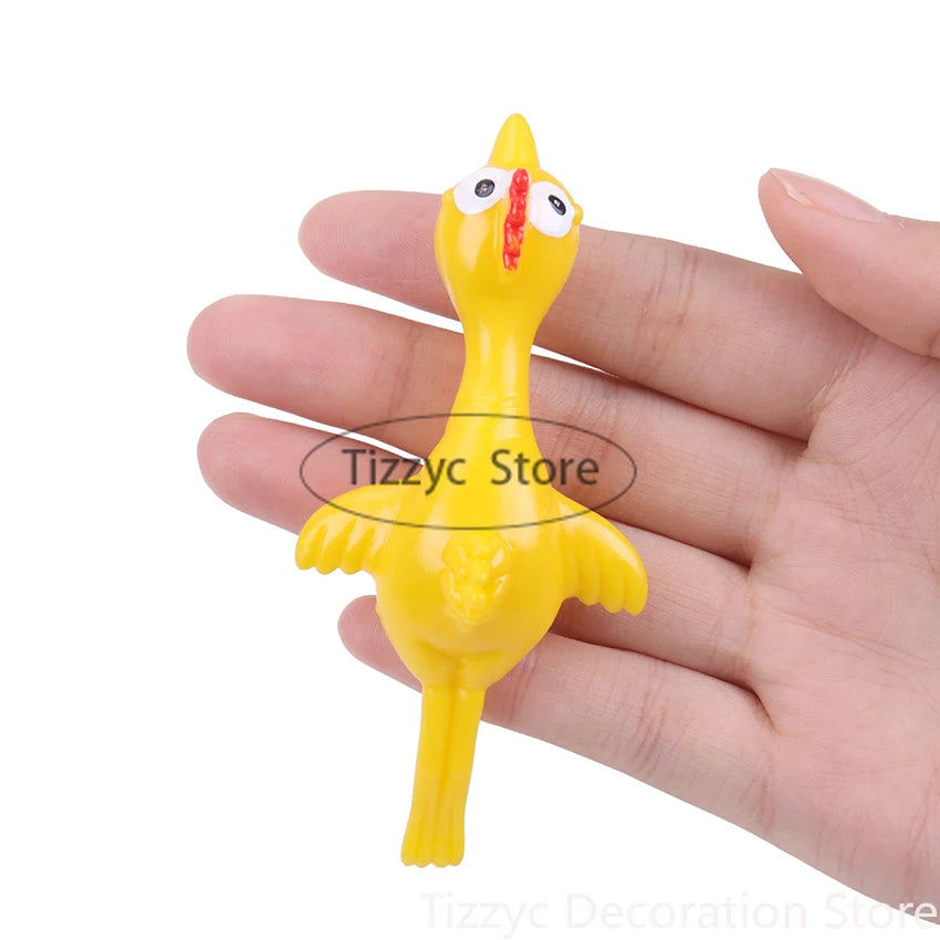 10PCS Catapult Launch Turkey Slingshot Chick Elastic Flying Finger Sticky Decompression Toy for Birthday Halloween Party Favors Leedoar