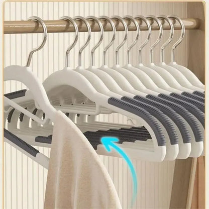 10PCS Clothes Hanging Household Hangers Non-slip Dormitory Bedroom Special Storage Clothes Hanging No Trace Leedoar