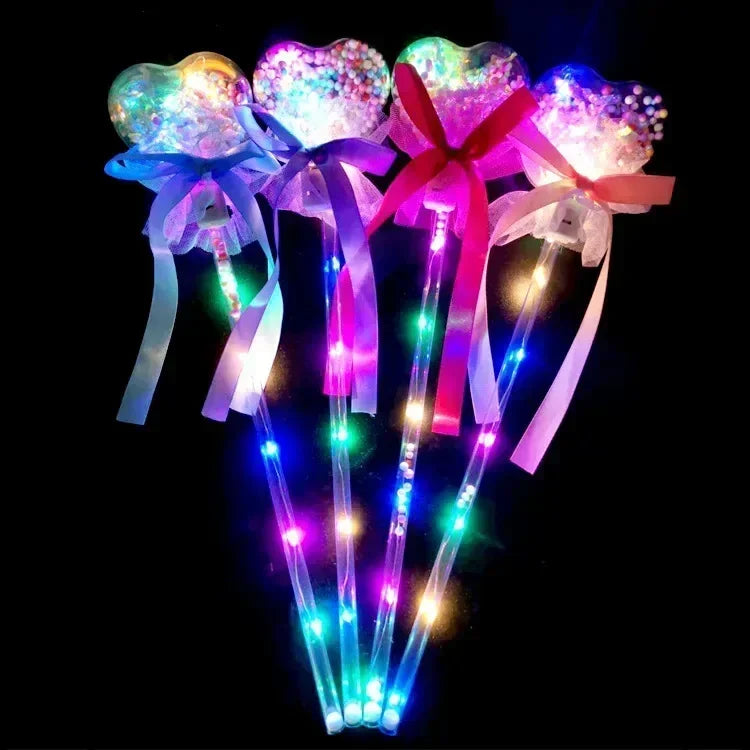 10PCS Fairy Stick Wave Ball Magic Stick Sparkling Ball Push Small Gift Children's Glow Toy Party Supplies Favors Leedoar