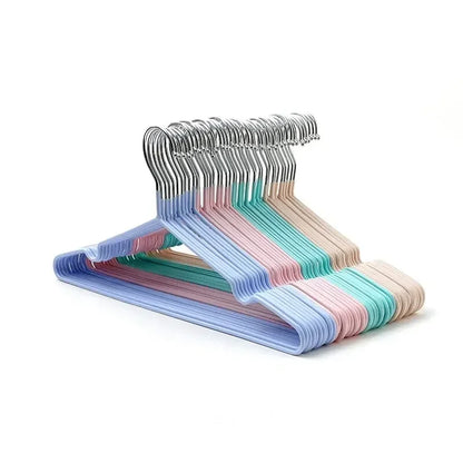 10PCS Non-slip Dip Plastic Clothes Hanger Dormitory Clothes Drying Adult Clothes Drying Rack Household Thick Clothes Support Leedoar