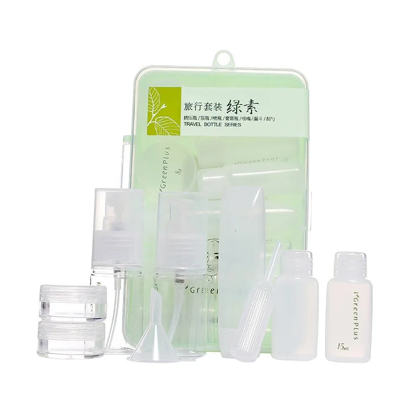 10PCS Travel Cosmetic Dispenser Bottle Set Portable Cosmetic Skincare Vazio Garrafa Portátil Spray Garrafa Para Avião 