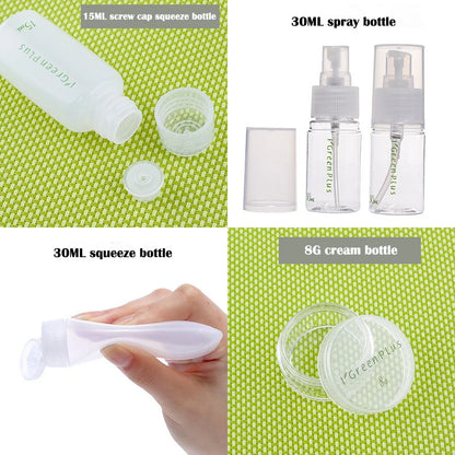 10PCS Travel Cosmetic Dispenser Bottle Set Portable Cosmetic Skincare Vazio Garrafa Portátil Spray Garrafa Para Avião 