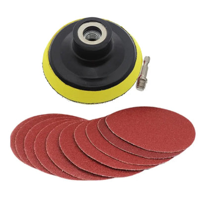 10Pcs 100mm Sanding Disc 60-240 Grit Sandpaper Buffing Wheel Hook And Loop Backing Pads For Electric Drill Grinder Rotary Tools