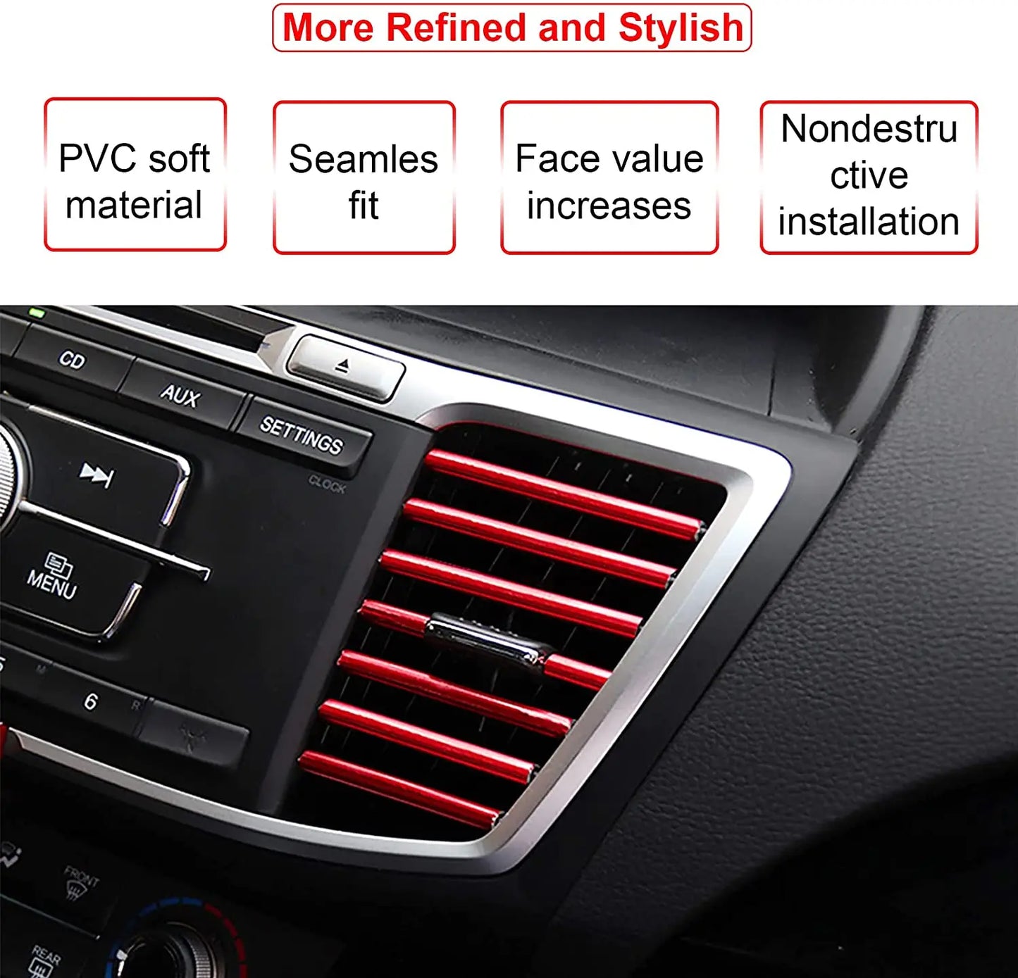 10Pcs 20cm Car Air Conditioner Outlet Decorative U Shape Moulding Trim Decor Strips Car Styling Car Door Edge Corner Protector Leedoar