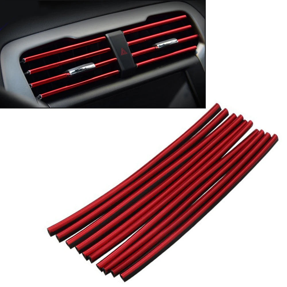 10Pcs 20cm Car Air Conditioner Outlet Decorative U Shape Moulding Trim Decor Strips Car Styling Car Door Edge Corner Protector Leedoar