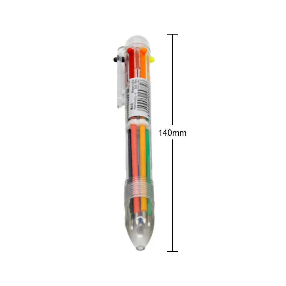 10Pcs 6colors Transparent Cartoon Ballpoint Pen Creative Cute Colorful Swivel Supplies School&Office Supplies Leedoar