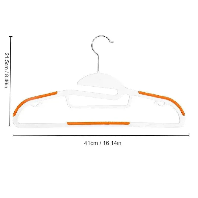 10Pcs Black/Orange/Grey Multifunctional Wet and Dry Household Hanger Suitable for Hanging Clothes Bedroom Wardrobe Anti-Slip Leedoar