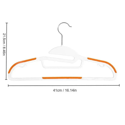 10Pcs Black/Orange/Grey Multifunctional Wet and Dry Household Hanger Suitable for Hanging Clothes Bedroom Wardrobe Anti-Slip Leedoar