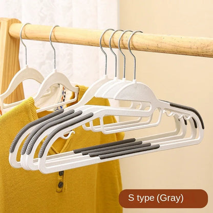 10Pcs Black/Orange/Grey Multifunctional Wet and Dry Household Hanger Suitable for Hanging Clothes Bedroom Wardrobe Anti-Slip Leedoar