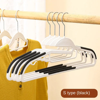 10Pcs Black/Orange/Grey Multifunctional Wet and Dry Household Hanger Suitable for Hanging Clothes Bedroom Wardrobe Anti-Slip Leedoar