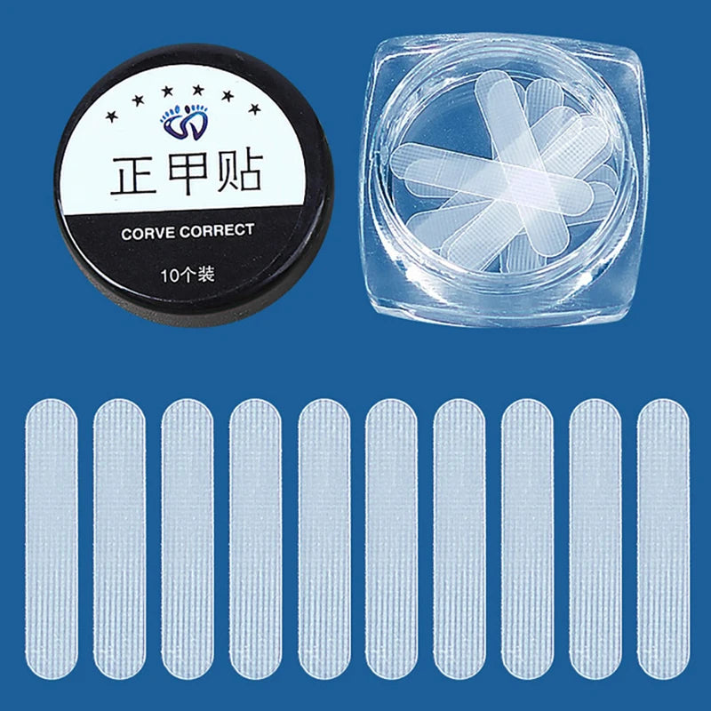 10Pcs Ingrown Toe Nail Treatment Ingrown Toenail Correction Tool Elastic Patch Sticker Straightening Clip Brace Pedicure Tools Leedoar