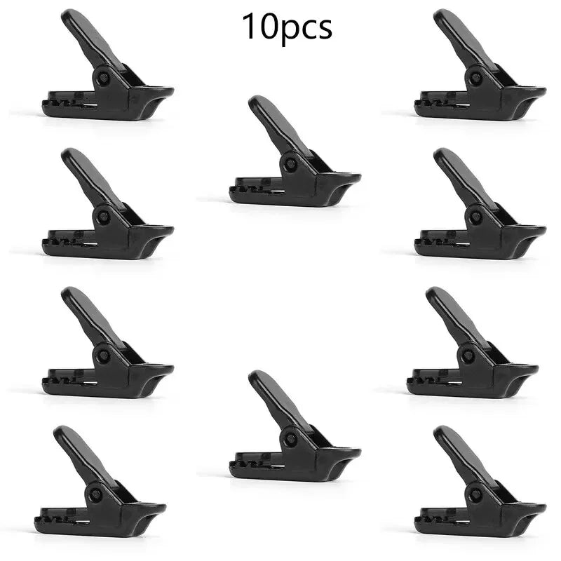 10Pcs Outdoor Tarpaulin Clips Camping Tents Awning Wind Rope Clamp Equipment Plastic Clip Buckle Fixed Jaw Grip Hook Accesorios Leedoar