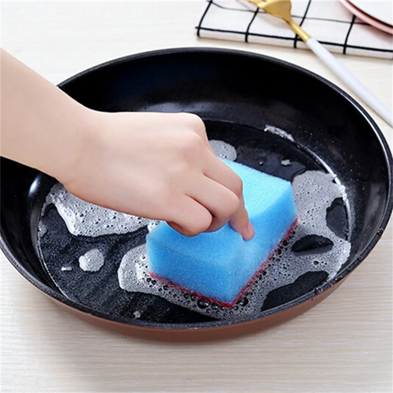 10Pcs/Set Dishwashing Sponge Kitchen Cleaning Tools Scrub Pot Rust Local Stain Sponge Removal Kit Clean Brush Sponge Leedoar