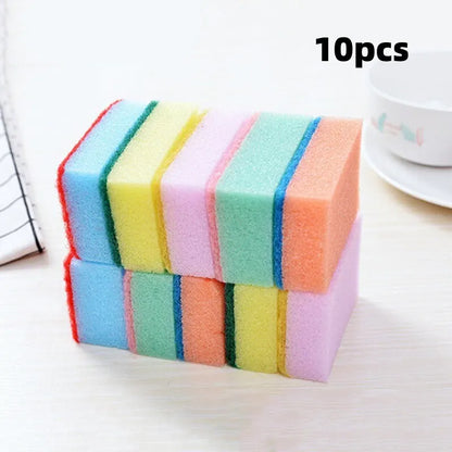 10Pcs/Set Dishwashing Sponge Kitchen Cleaning Tools Scrub Pot Rust Local Stain Sponge Removal Kit Clean Brush Sponge Leedoar