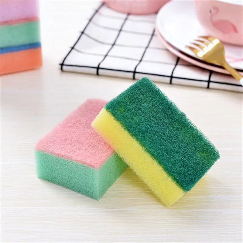 10Pcs/Set Dishwashing Sponge Kitchen Cleaning Tools Scrub Pot Rust Local Stain Sponge Removal Kit Clean Brush Sponge Leedoar