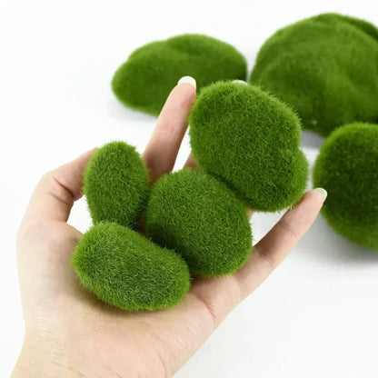 10Pcs Simulation Moss Stone Artificial Moss Rocks Ball Fake Green Plant for Home Garden Flower Pot Decoration Creative Crafts Leedoar