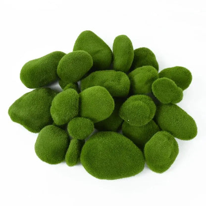 10Pcs Simulation Moss Stone Artificial Moss Rocks Ball Fake Green Plant for Home Garden Flower Pot Decoration Creative Crafts Leedoar