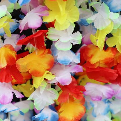 10Pcs Torpil Hawaiian Artificial Flower Necklace Aloha Luau Hawaii theme Party Garland Summer Beach Wedding Birthday Party Decor Leedoar