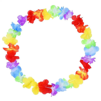 10Pcs Torpil Hawaiian Artificial Flower Necklace Aloha Luau Hawaii theme Party Garland Summer Beach Wedding Birthday Party Decor Leedoar