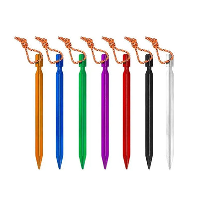 10Pcs/lot 18cm Aluminum Alloy Tent Takes Pegs Heavy Duty Travel Outdoor Camping Accessories Tarp Ultralight Nails Ground Peg Leedoar