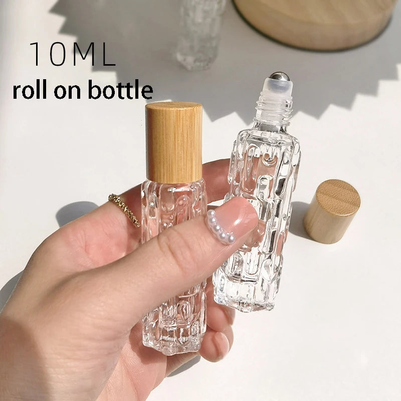 10ml Portátil Grosso Vidro Rolo Óleo Essencial Perfume Garrafas Viagem Recarregável Rollerball Vial Viagem Roll On Garrafas Vials 