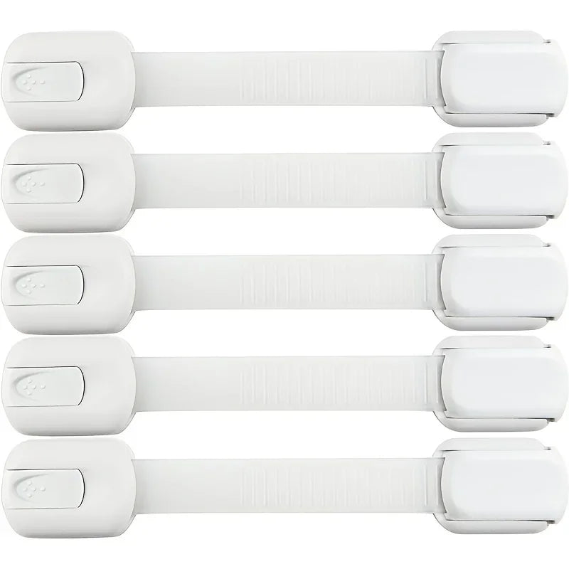 10pc Child Safety Strap Locks Baby Locks for Cabinets and Drawers, Toilet, Fridge & More. Adhesive Pads.No Installation Required