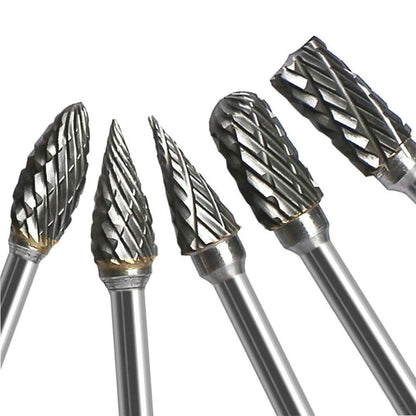 10pc Hard Alloy Rotary File 3*6 Double Grain Tungsten Steel Grind Head Electric Grind Mold Woodwork Grinding File Tool Set