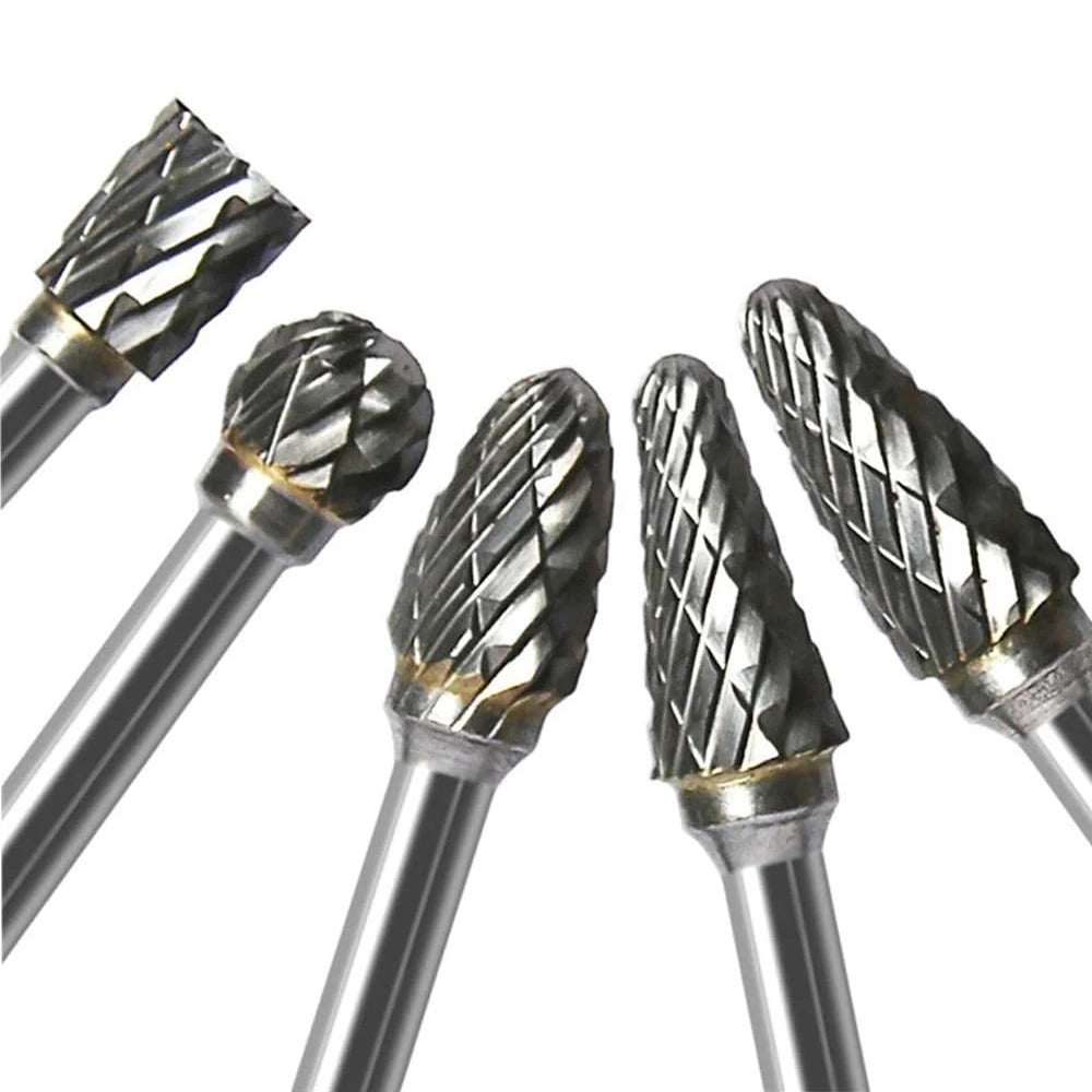 10pc Hard Alloy Rotary File 3*6 Double Grain Tungsten Steel Grind Head Electric Grind Mold Woodwork Grinding File Tool Set