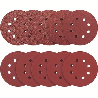 10pcs 5-inch (Approximately 5.0 Inch) Shole Hook Ring Sandpaper Set, Cianding Disc, 120 Grit 8-