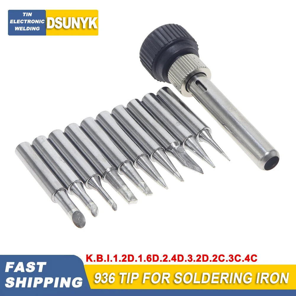 10pcs 900M Soldering Iron Tips Set Welding Nozzle Internal Heated Solder Heads Welding Tip Tool Lead-Free Solder Irons Bit