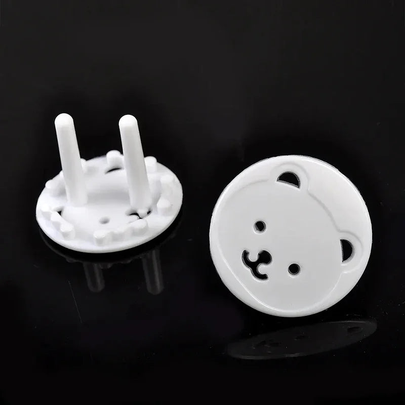 10pcs Bear EU Power Socket Electrical Outlet Baby Kids Child Safety Guard Protection Anti Electric Shock Plugs Protector Cover