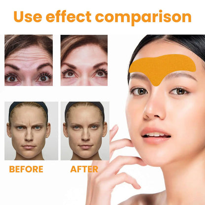 10pcs Collagen Forehead Wrinkle Patches Face Mask Head Lines Remover Masks Lifting Anti-Aging Forehead Line Removal Gel Patch Leedoar