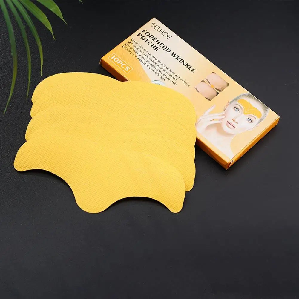 10pcs Collagen Forehead Wrinkle Patches Face Mask Head Lines Remover Masks Lifting Anti-Aging Forehead Line Removal Gel Patch Leedoar