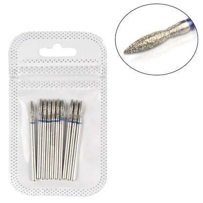 10pcs Diamond Nail Drill Bit Set Cuticle Cleaner 3/32 Nail File for Acrylic Milling Cutter Manicure Pedicure Gel Remover Tools Leedoar