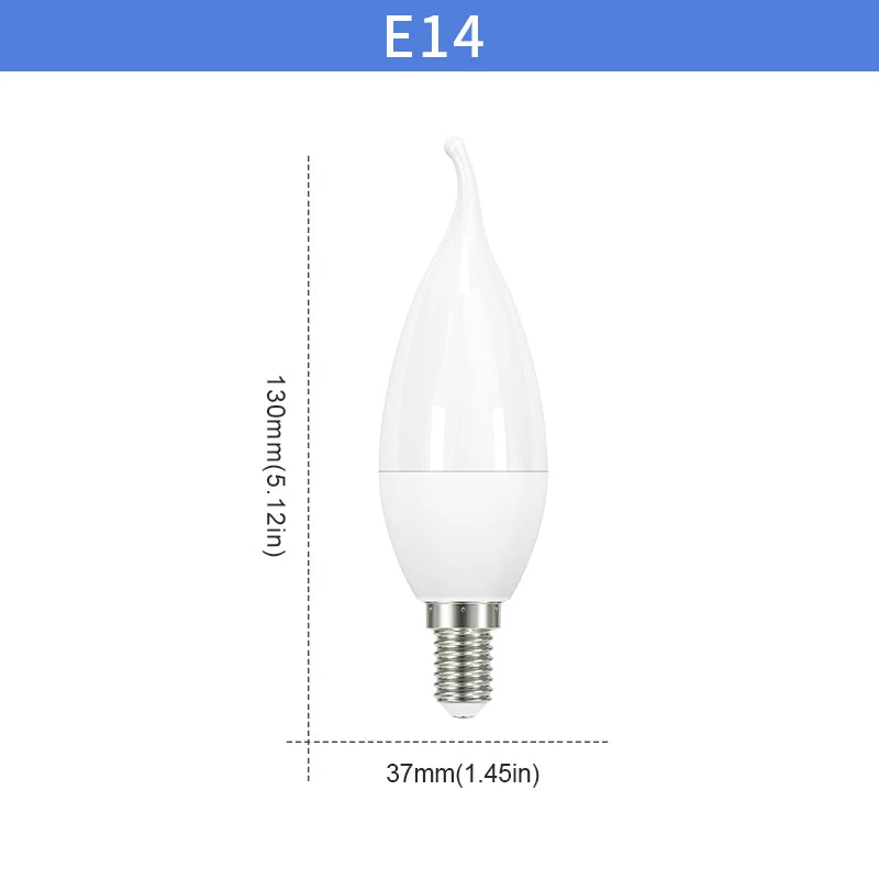 E27 E14 Lâmpada Led 220V Lâmpada Vela Lâmpada de Economia de Energia 3W 6W 9W 12W Led Lustre Luz Holofote Led para Decoração de Casa 