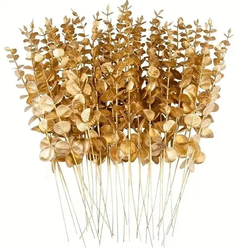 10pcs Eucalyptus Stems Artificial Eucalyptus Leaves for Home Flowers Bouquet Centerpiece Wedding Decoration Christmas Decor Leedoar