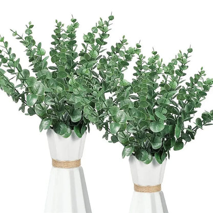 10pcs Eucalyptus Stems Artificial Eucalyptus Leaves for Home Flowers Bouquet Centerpiece Wedding Decoration Christmas Decor Leedoar