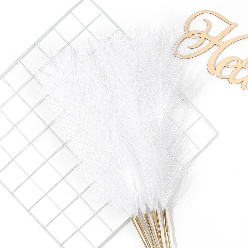 10pcs Faux Pampas Grass, Pampas Grass For Floor Vase, Pampas Grass Decor Tall For Vase Fillers, Boho Rustic Farmhouse Home Decor Leedoar