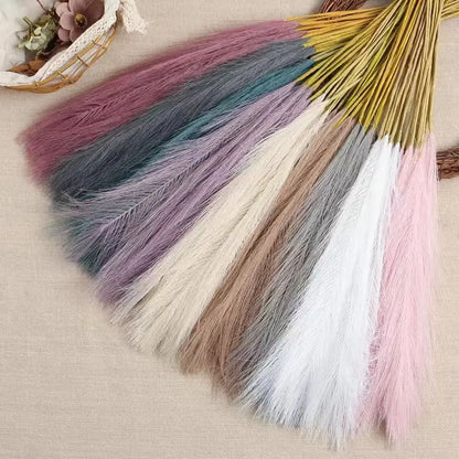 10pcs Faux Pampas Grass, Pampas Grass For Floor Vase, Pampas Grass Decor Tall For Vase Fillers, Boho Rustic Farmhouse Home Decor Leedoar