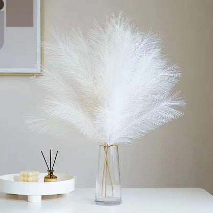 10pcs Faux Pampas Grass, Pampas Grass For Floor Vase, Pampas Grass Decor Tall For Vase Fillers, Boho Rustic Farmhouse Home Decor Leedoar