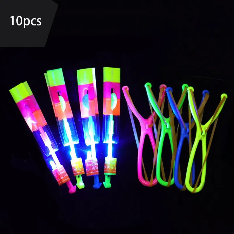 10pcs Medium Sized Flying Arrow Slingshot LED Whistle Toy Fun Parent Child Interaction Leedoar