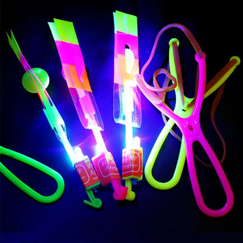 10pcs Medium Sized Flying Arrow Slingshot LED Whistle Toy Fun Parent Child Interaction Leedoar