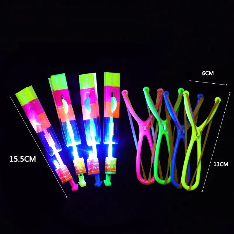 10pcs Medium Sized Flying Arrow Slingshot LED Whistle Toy Fun Parent Child Interaction Leedoar