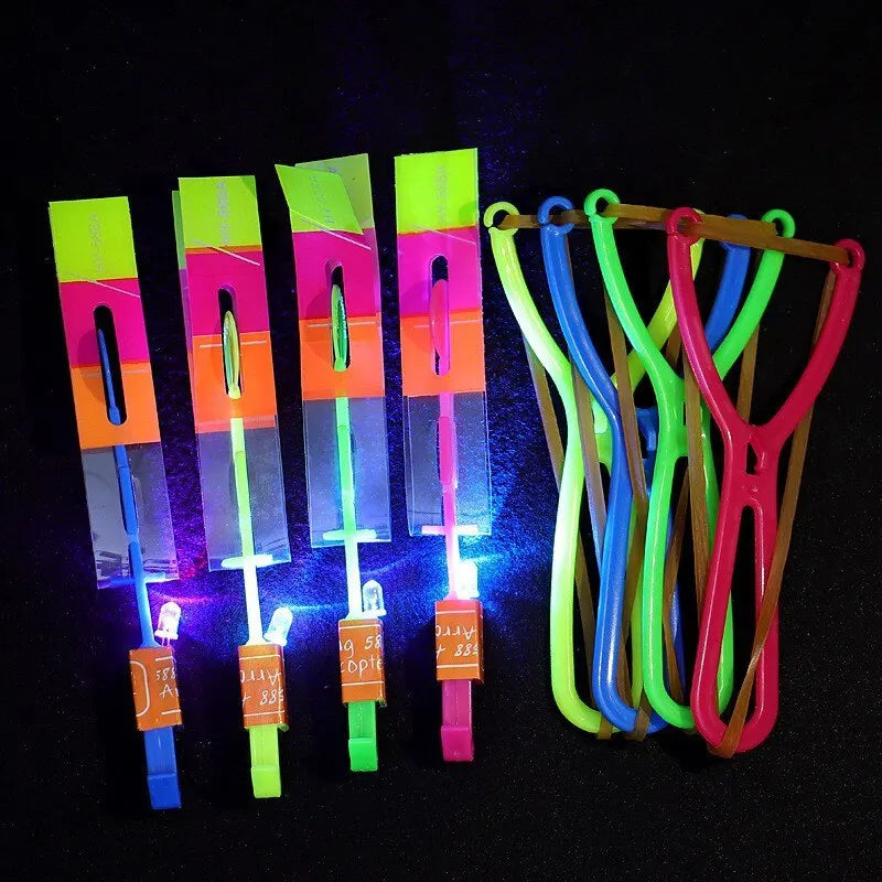 10pcs Medium Sized Flying Arrow Slingshot LED Whistle Toy Fun Parent Child Interaction Leedoar