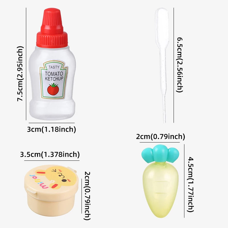 10pcs Mini Portable Sauce Bottle Portable Salad Sauce Tomato Sauce Seasoning Plastic Split Bottle Leedoar