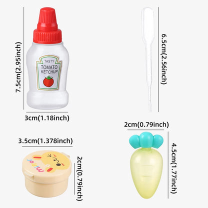 10pcs Mini Portable Sauce Bottle Portable Salad Sauce Tomato Sauce Seasoning Plastic Split Bottle Leedoar