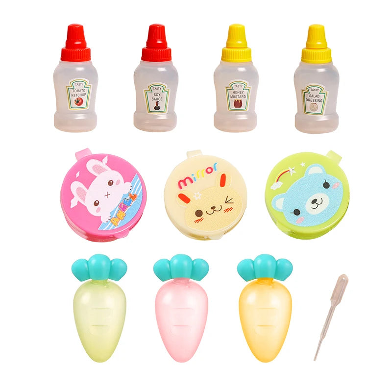 10pcs Mini Portable Sauce Bottle Portable Salad Sauce Tomato Sauce Seasoning Plastic Split Bottle Leedoar