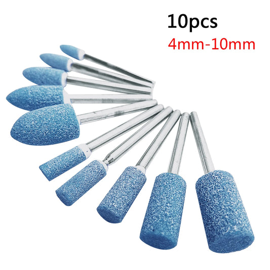 10pcs Polishing Head Wheel Head Abrasive Mounted For Dremel Rotary Power Tools Electric Grinding Stone Wheel Dremel Accessories