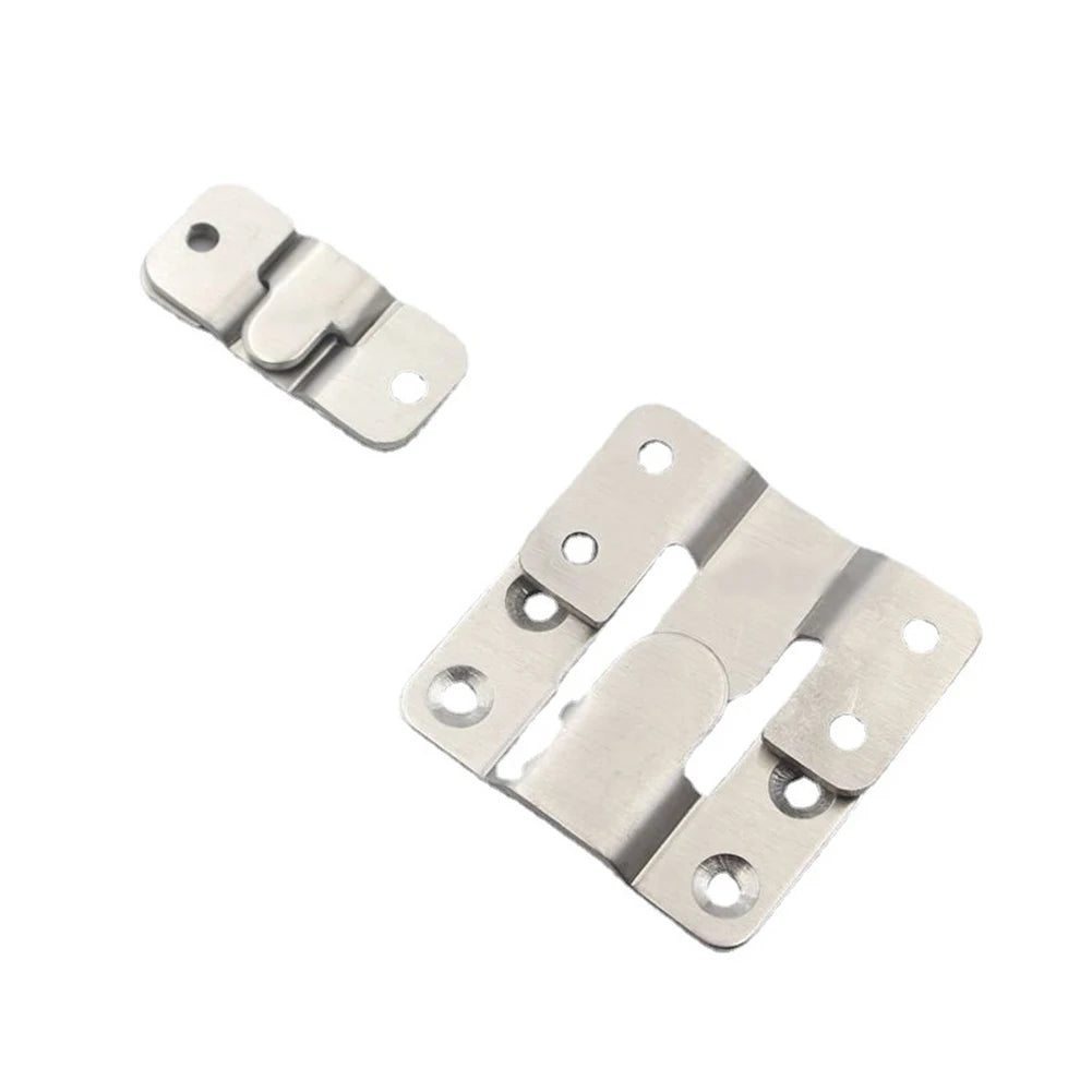 10pcs Stainless Steel Interlock Hanging Buckle Flush Mount Bracket Furniture Connector Wall Picture Frame Hanger Display Hooks Leedoar