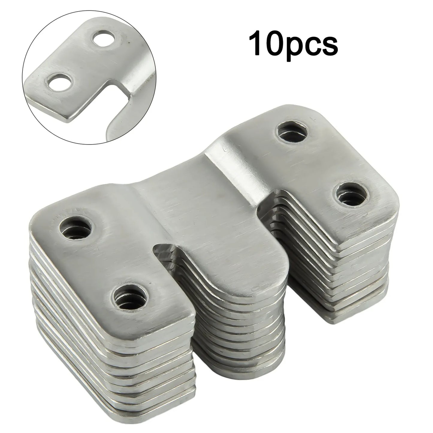 10pcs Stainless Steel Interlock Hanging Buckle Flush Mount Bracket Furniture Connector Wall Picture Frame Hanger Display Hooks Leedoar